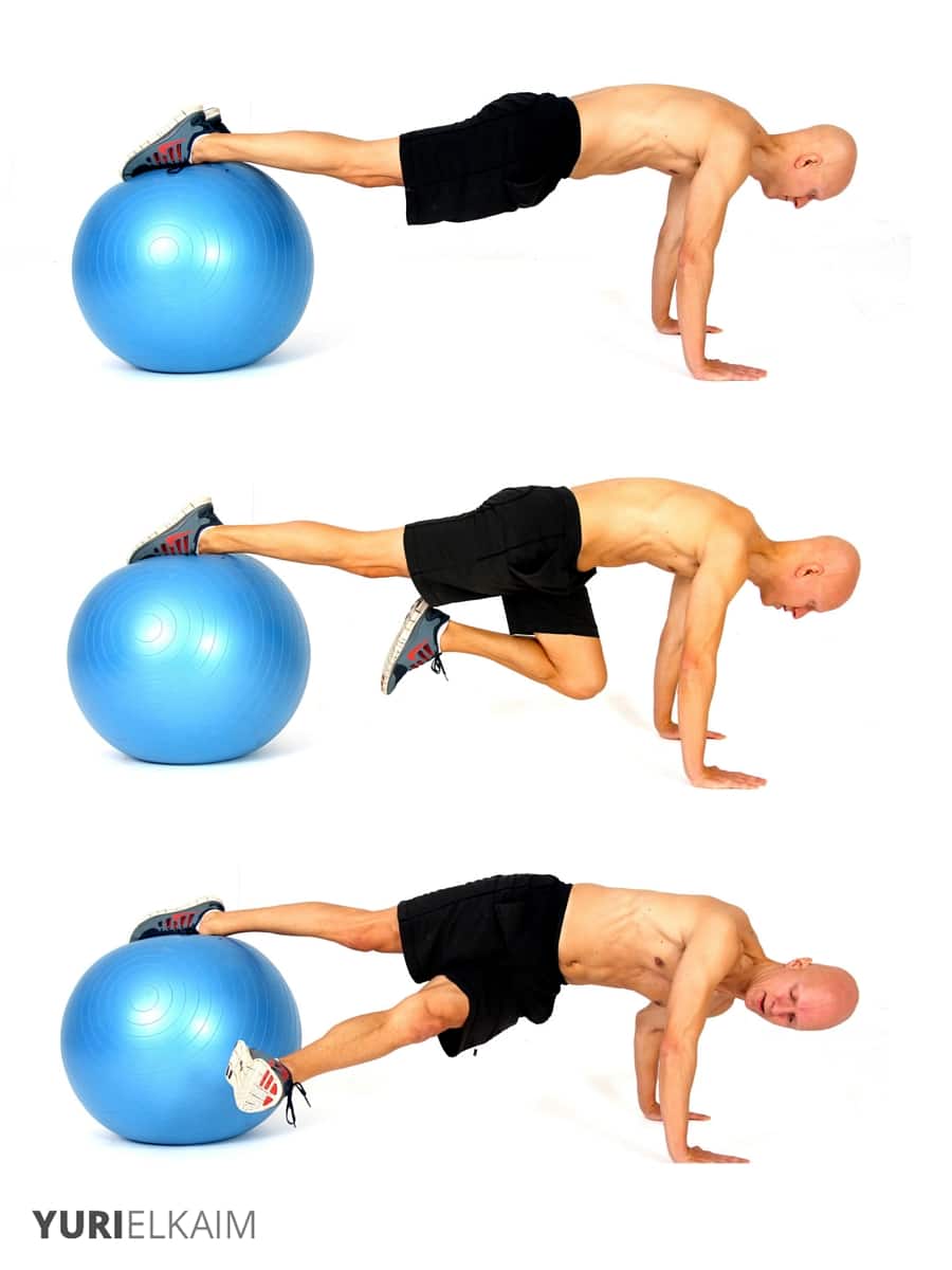 Daily Fitness Schedule--core exercises on stability ball